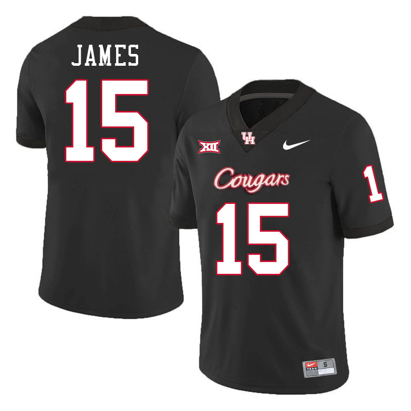 Will James Houston Cougars Jersey,Houston Cougars #15 Will James Jersey Youth College Uniforms-Black